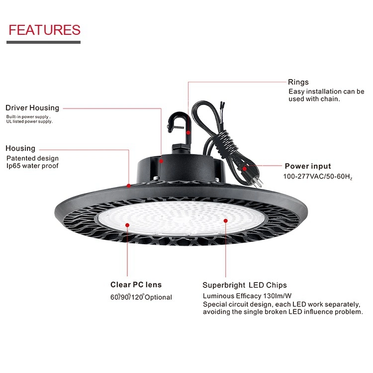 High Quality SMD3030 Meanwell Power Supply 200 Watt LED High Bay Light